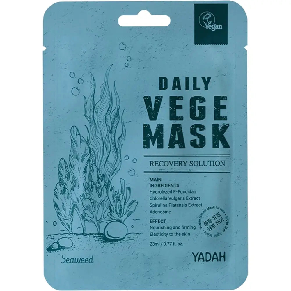 YADAH Daily Vege Gesichtsmaske mit Seetang - Intensive Feuchtigkeit und Festigkeit, 23 ml
