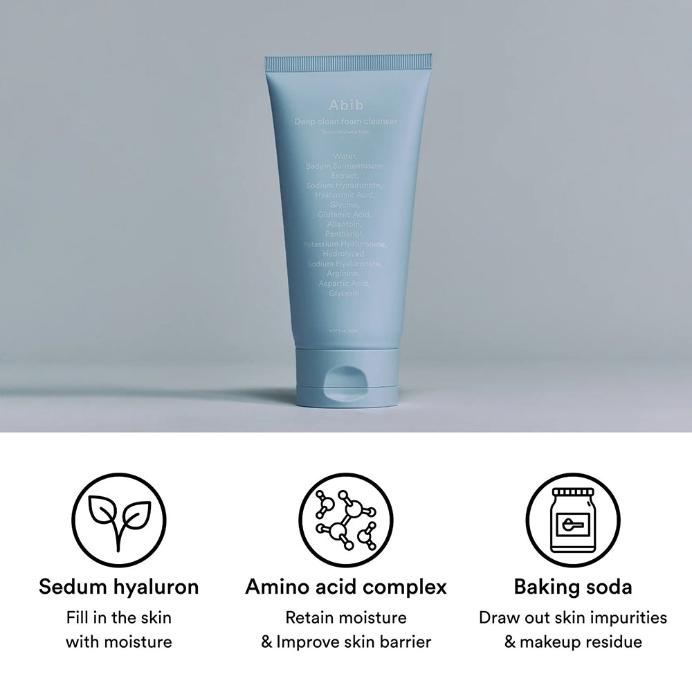 ABIB Deep Clean Foam Cleanser Sedum Hyaluron, 150 ml