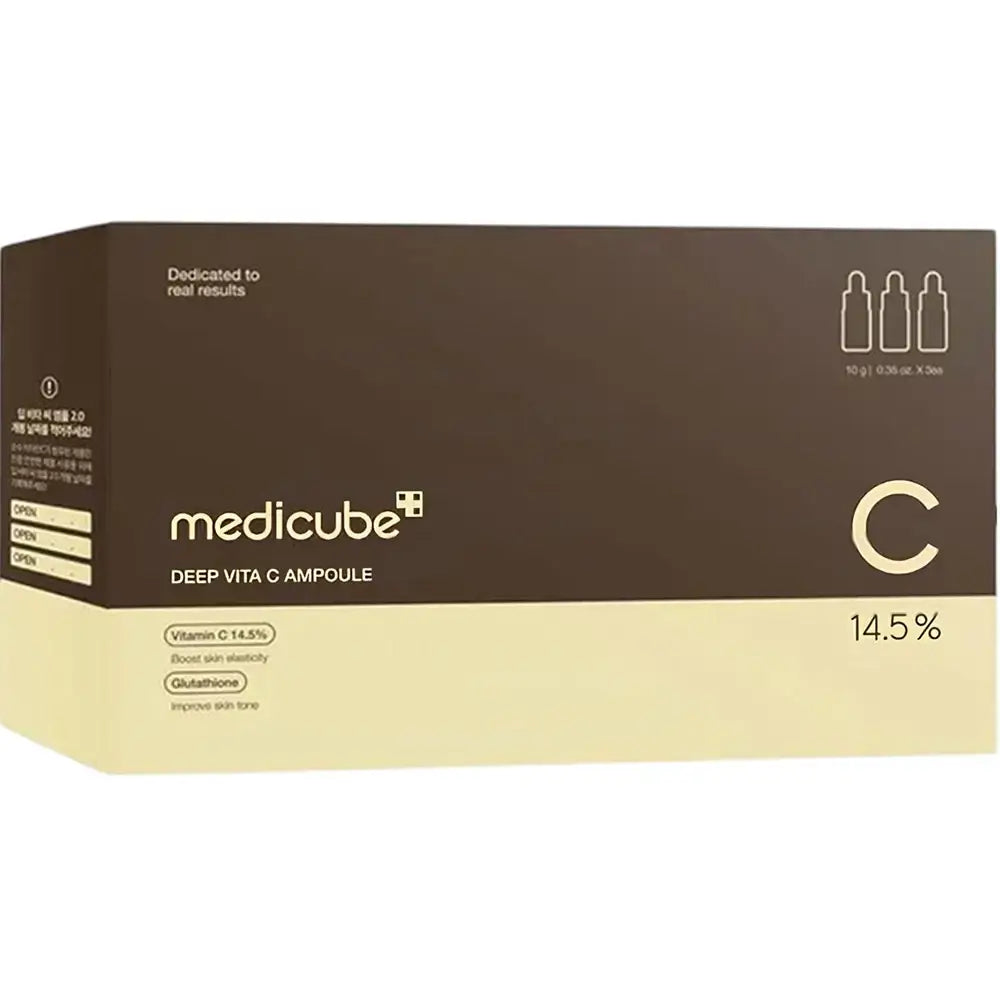 MEDICUBE Deep Vita C Ampoule 2.0 - Gesichtsserum mit reinem Vitamin C und Kollagen zur Verbesserung der Hautleuchtkraft und zum Schutz vor freien Radikalen - 3x10ml