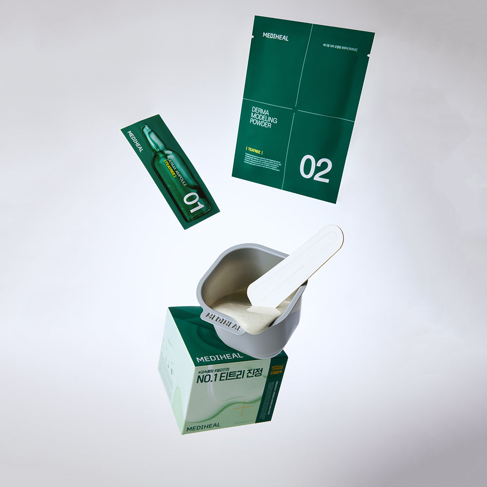 MEDIHEAL Derma Modeling Pack Teatree Calming - masca de fata formulata cu Tea Tree si panthenol, care contribuie la calmarea pielii si la echilibrarea excesului de sebum - 28 gr