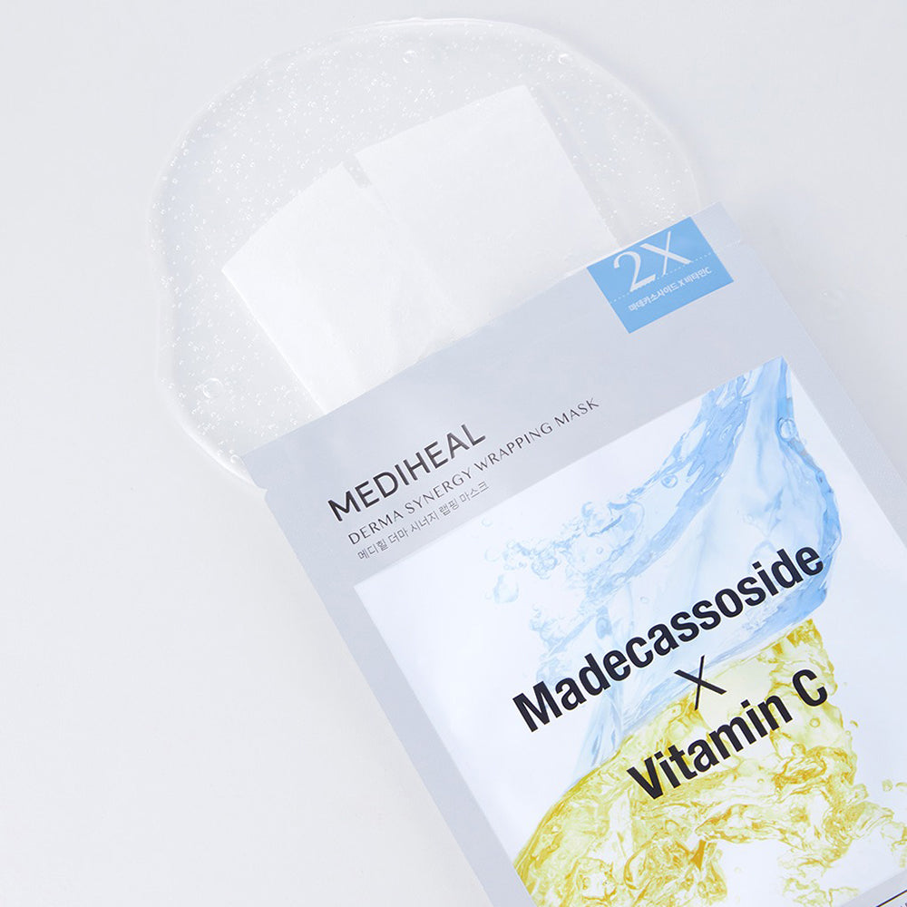 MEDIHEAL Derma Synergy Wrapping Sheet Mask Madecassoside X Vitamin C Toning - 25 ml