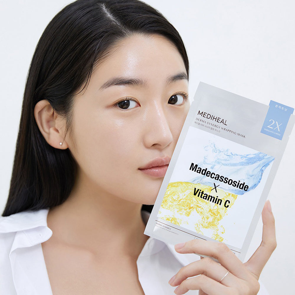MEDIHEAL Derma Synergy Wrapping Sheet Mask Madecassoside X Vitamin C Toning - 25 ml