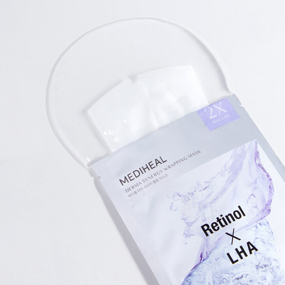 MEDIHEAL Derma Synergy Wrapping Sheet Mask Retinol X LHA Pore - masca de fata - 25 ml