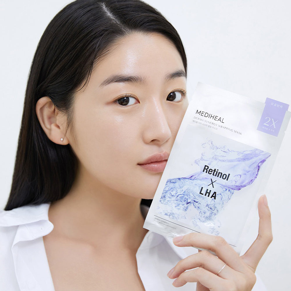 MEDIHEAL Derma Synergy Wrapping Sheet Mask Retinol X LHA Pore - masca de fata - 25 ml