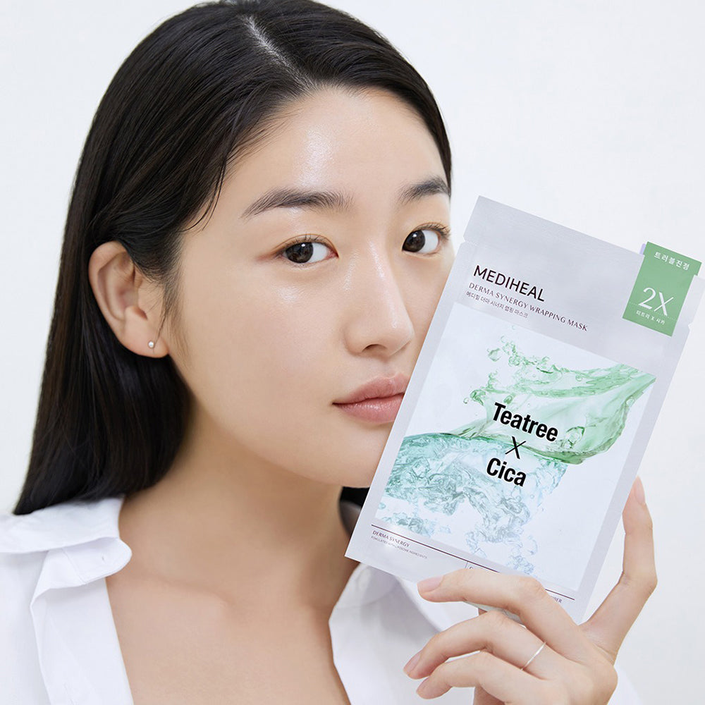 MEDIHEAL Derma Synergy Wrapping Sheet Mask Teatree X Cica Calming - 25 ml
