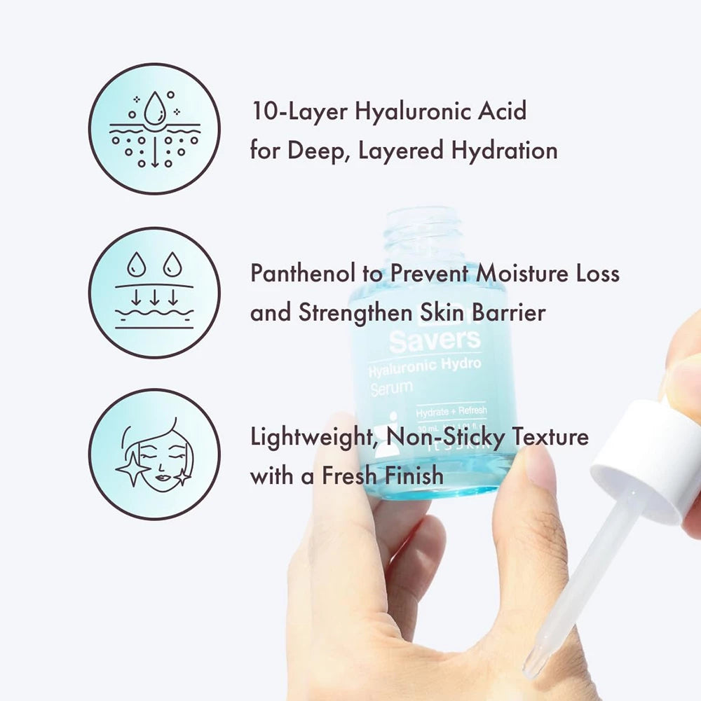 IT'S SKIN Dr. Savers Hyaluronic Serum - Gesichtsserum mit Hyaluronsäure und Panthenol für Feuchtigkeit und Hautkomfort - 30 ml