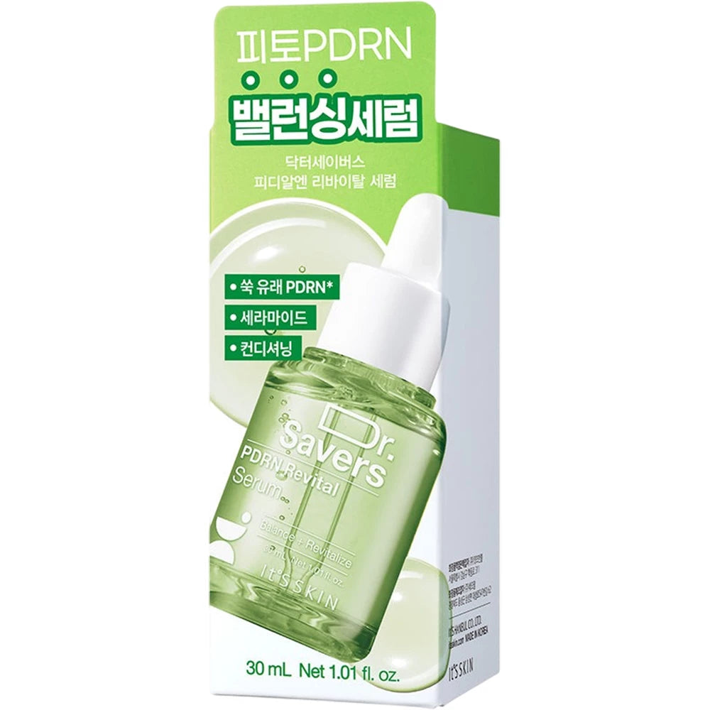 IT'S SKIN Dr. Savers PDRN Revital Serum - Gesichtsserum mit Hydrolyzed DNA (pflanzliches PDRN) und Ceramid NP, das zur Hautregeneration und Aufrechterhaltung der Hautbarriere beiträgt - 30 ml
