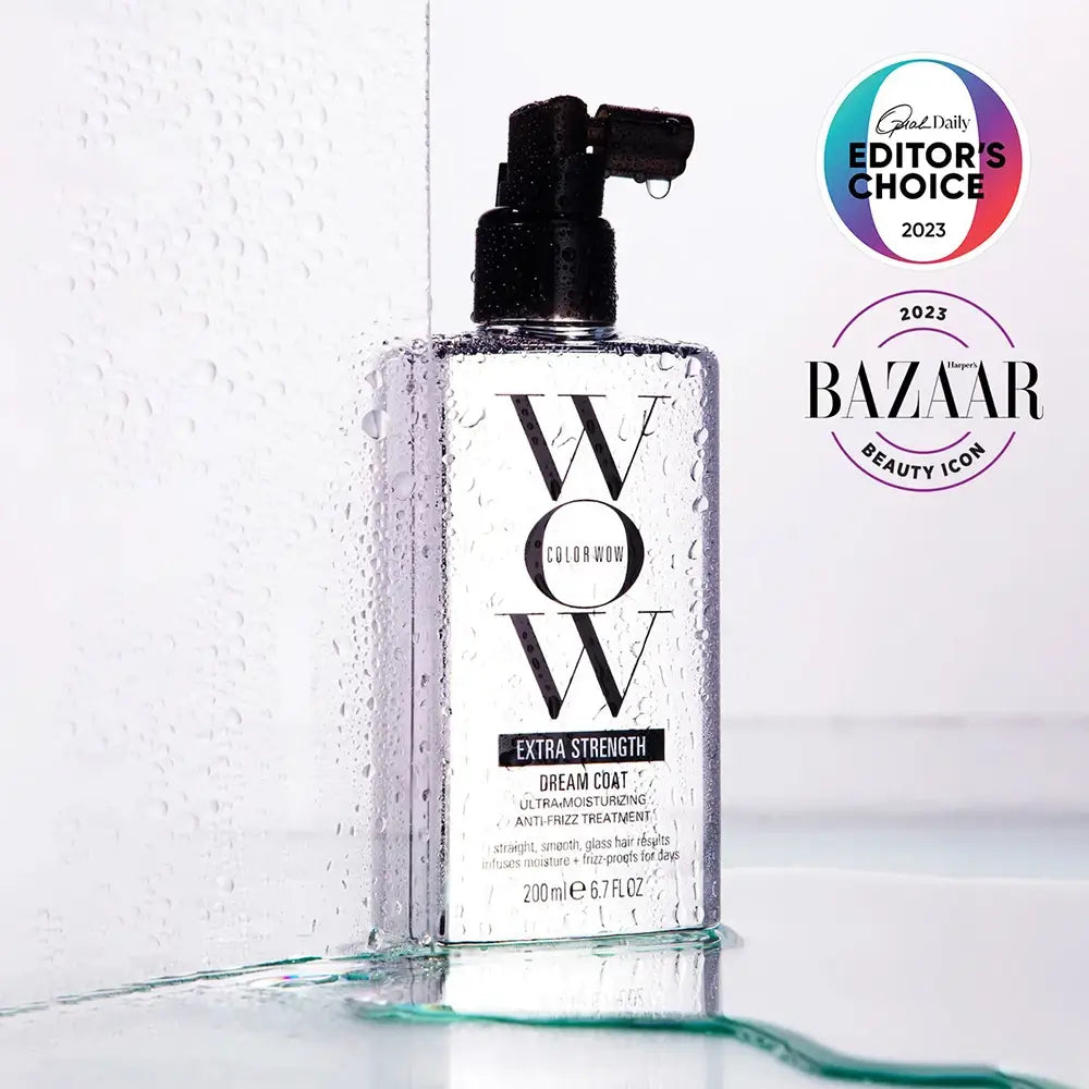 COLOR WOW Dream Coat Extra Strength - Haarspray formuliert mit unsichtbaren flexiblen Polymeren und intensiven feuchtigkeitsspendenden Inhaltsstoffen, das zur Glättung von extrem trockenem, porösem oder lockigem Haar beiträgt und die Feuchtigkeitsbeständigkeit aufrechterhält - 200 ml