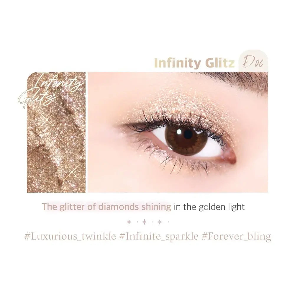 BLACK ROUGE Drop Eyes Stick Glitz Lidschattenstift D06 Infinity Glitz - Holografischer Schimmer und Wasserfest, 1,2g