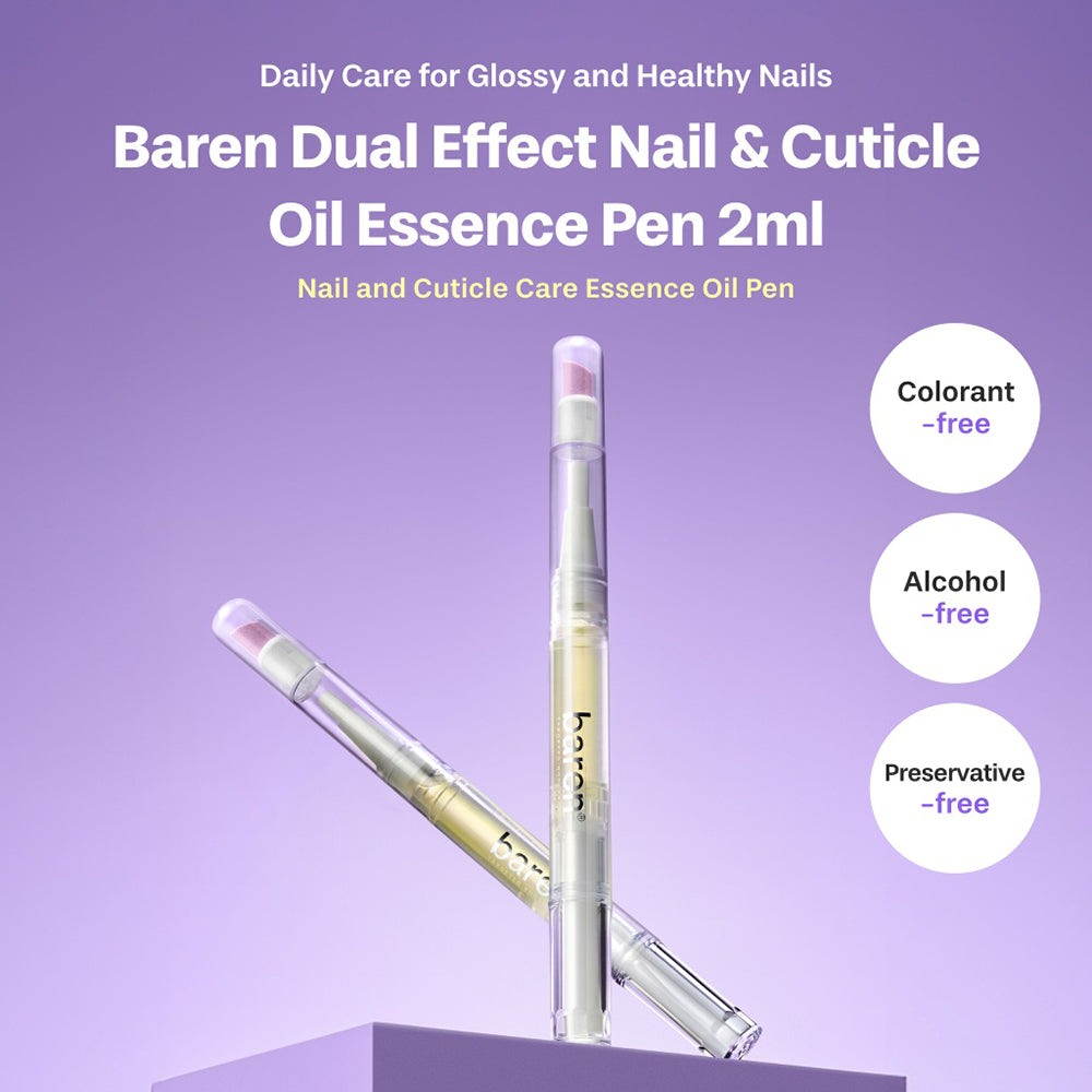 BAREN Dual-Effekt Nagel- und Nagelhautpflege-Essenzölstift mit Keramikschieber, 2 ml