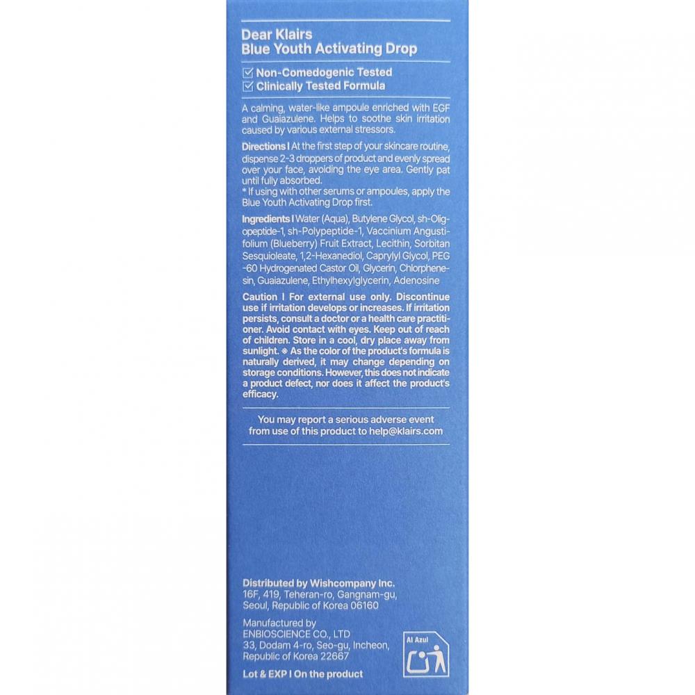 Dear Klairs EGF Blue Youth Activating Drop, 50 ml
