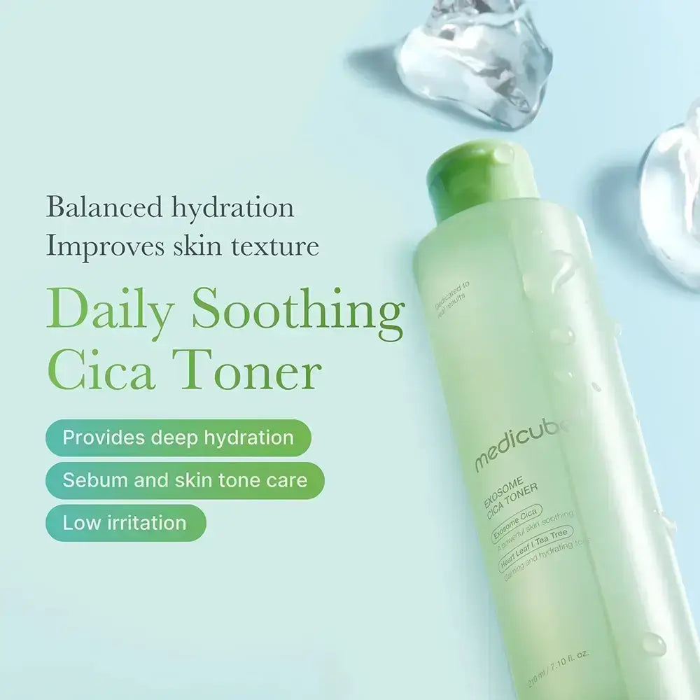 MEDICUBE Exosome Cica Toner Beruhigendes Gesichtswasser - Beruhigt und Feuchtigkeitsspendend, 210 ml