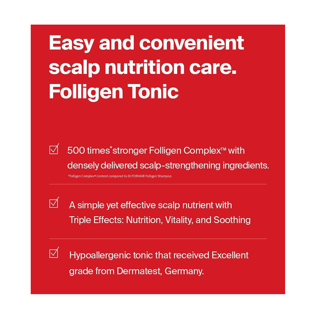 Dr. FORHAIR Folligen Tonic - Tonikum mit Folligen Complex und Ginseng-Extrakt zur Stärkung des Haares und Verbesserung der Mikrozirkulation der Kopfhaut - 120 ml