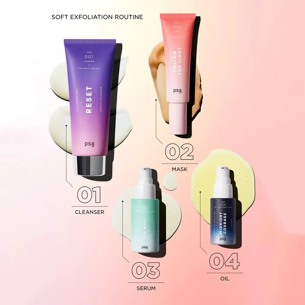PSA Follow the Light - Peeling mit Glykolsäure und Milchsäure zur Entfernung abgestorbener Hautzellen und zur Erhaltung der Hautleuchtkraft - 50 ml