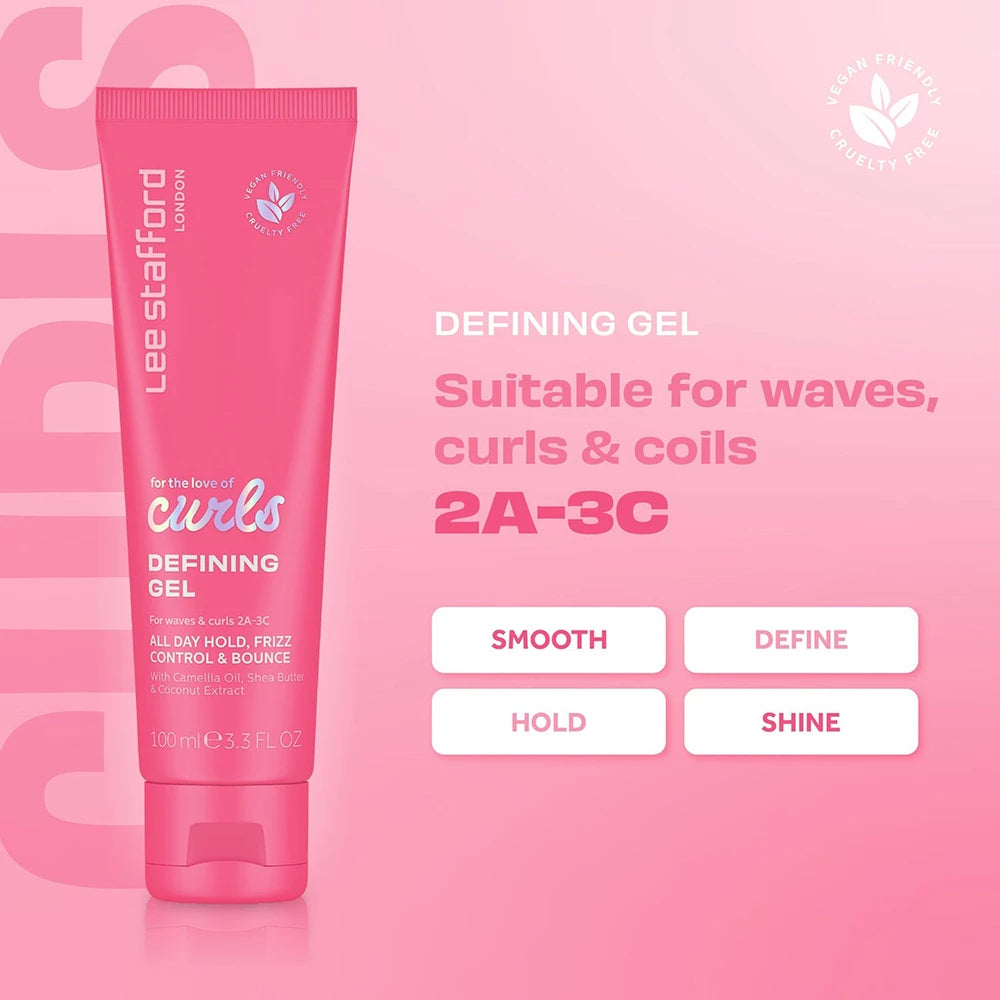 LEE STAFFORD For The Love Of Curls Defining Gel – Gel für Locken mit Kamelienöl und Sheabutter, definiert Locken und spendet Feuchtigkeit, ohne zu beschweren – 100 ml