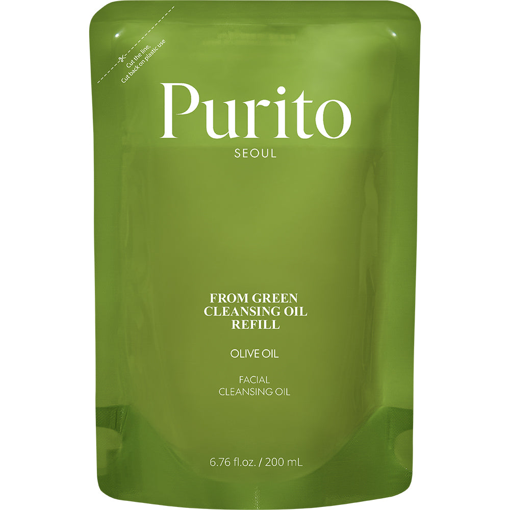 PURITO From Green - Reinigungsöl mit natürlichen Ölen formuliert, das hilft, Schmutz, Make-up, Sonnenschutz und Umweltverschmutzung vom Gesicht zu entfernen und die Lebensdauer der ursprünglichen recycelbaren Flaschen zu verlängern - 200 ml
