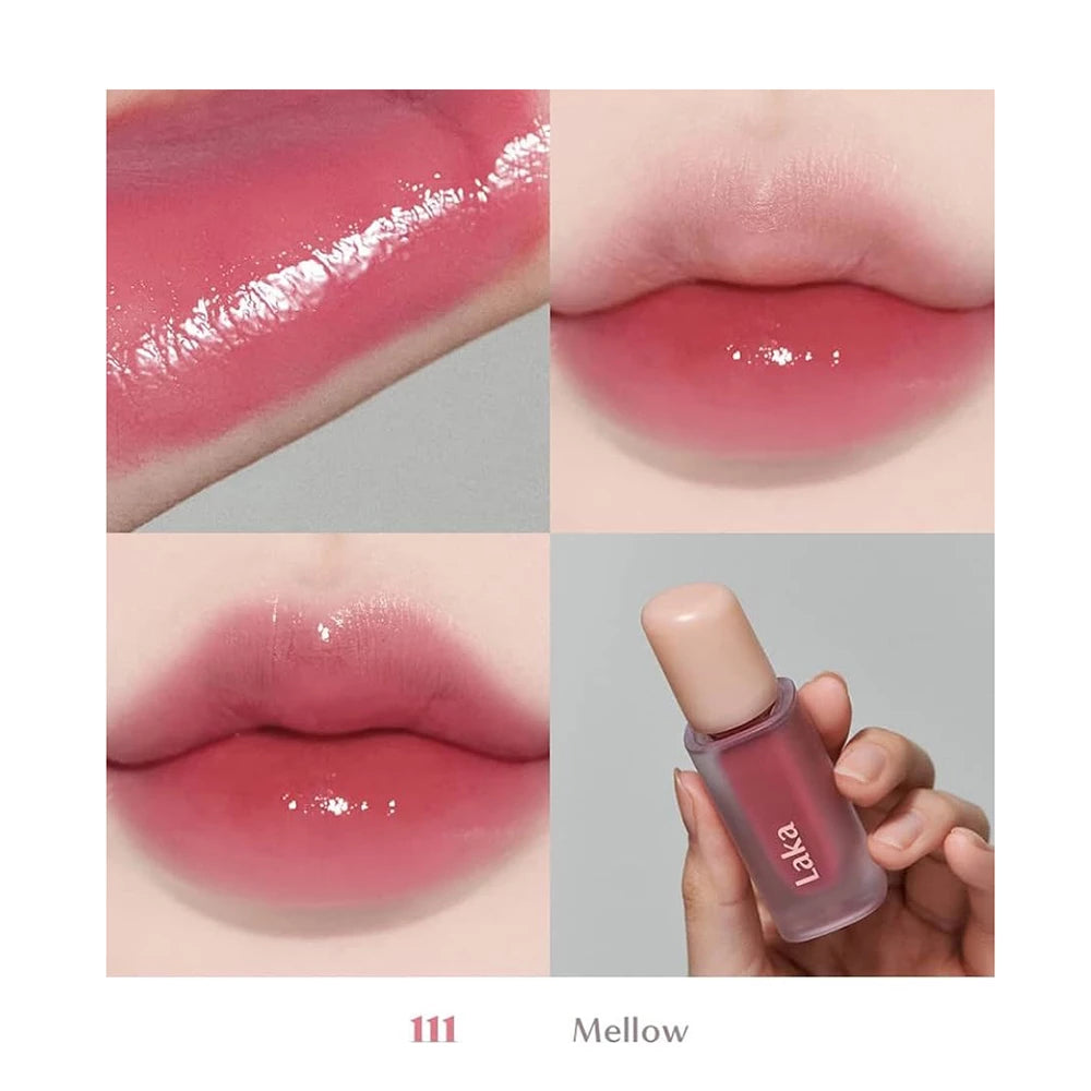 LAKA Fruity Glam Tint - nuantator pentru buze formulat cu complex de sucuri de fructe si pigmenti de culoare rezistenti, care contribuie la hidratarea buzelor si la mentinerea confortului la purtare - 4.5 gr - 111 Mellow