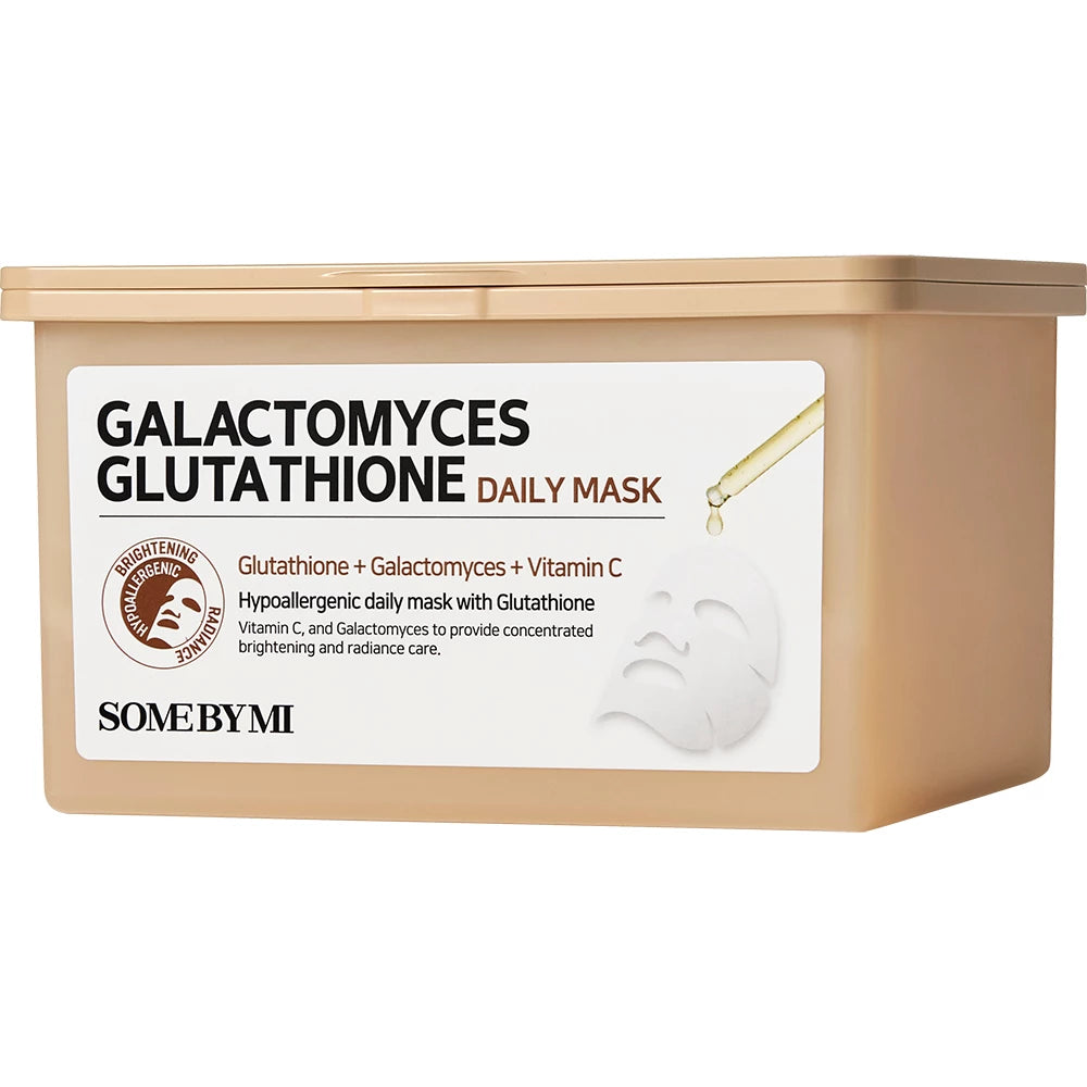 SOME BY MI Galactomyces Glutathione Tägliche Masken - Set mit 30 Gesichtsmasken formuliert mit Galactomyces-Ferment und Glutathion, die zur Hautfeuchtigkeit und zum Hautkomfort beitragen - 30 Stück