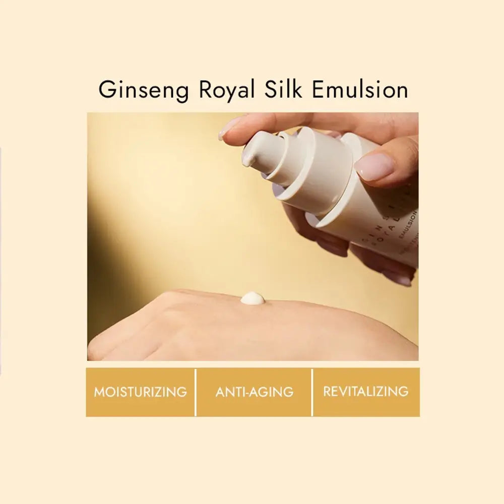 NATURE REPUBLIC Ginseng Royal Silk Emulsion Feuchtigkeitscreme für das Gesicht - Tiefenpflege und Ausstrahlung, 120 ml