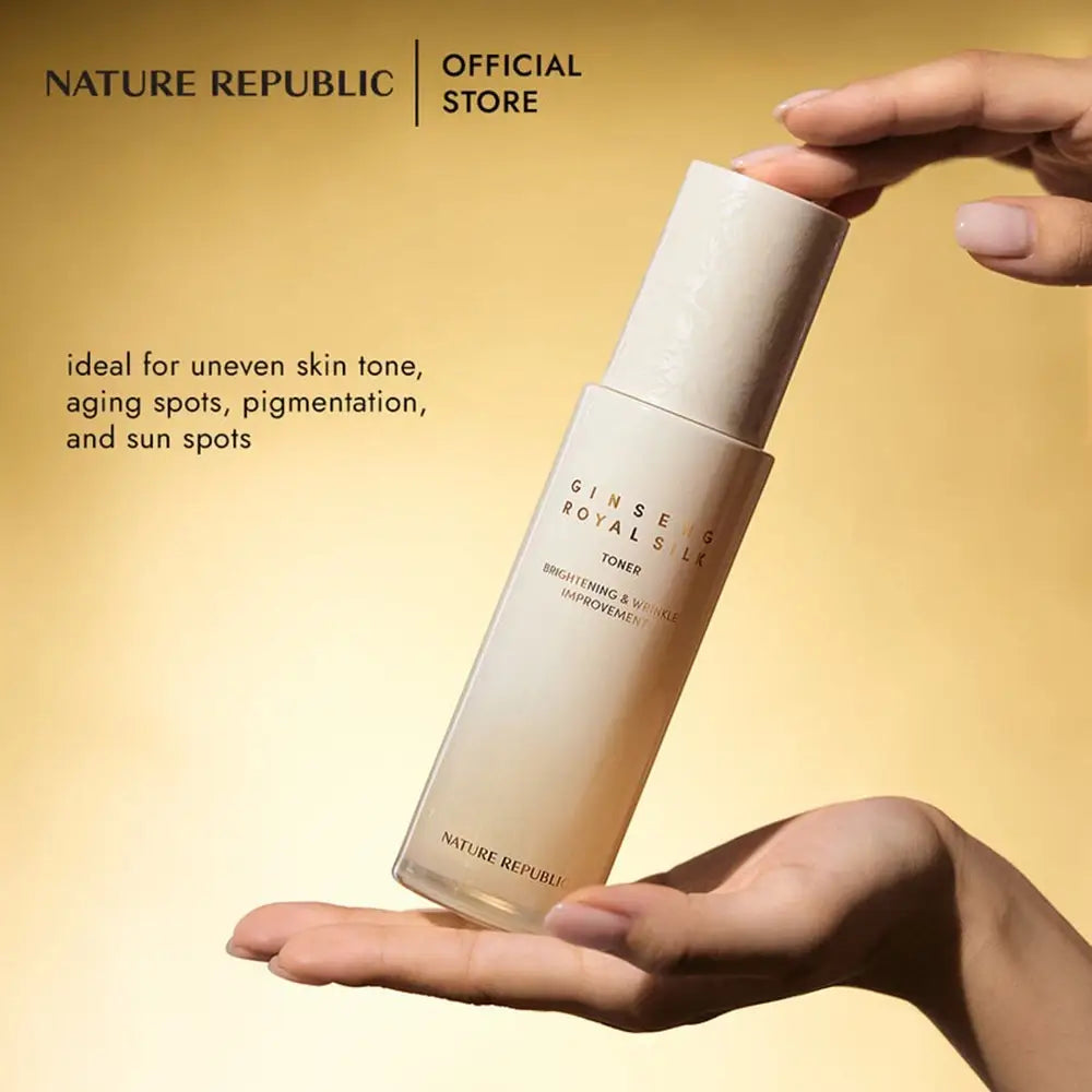 NATURE REPUBLIC Ginseng Royal Silk Toner Feuchtigkeitsspendendes Gesichtswasser – Intensive Feuchtigkeit und Anti-Falten-Wirkung mit Ginseng und Gold, 130 ml