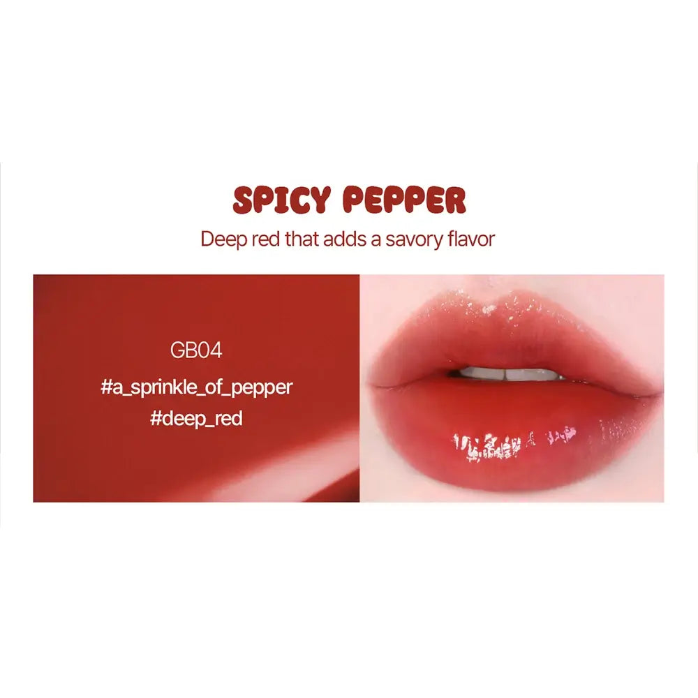 BLACK ROUGE Glow Bokki Tint - Lippenfarbe formuliert mit intensiven Pigmenten und feuchtigkeitsspendenden Wirkstoffen, die zu einer gleichmäßigen Anwendung auf den Lippen beitragen und ein strahlendes und hydriertes Aussehen beibehalten - 4,85 g - GB04 Spicy Pepper