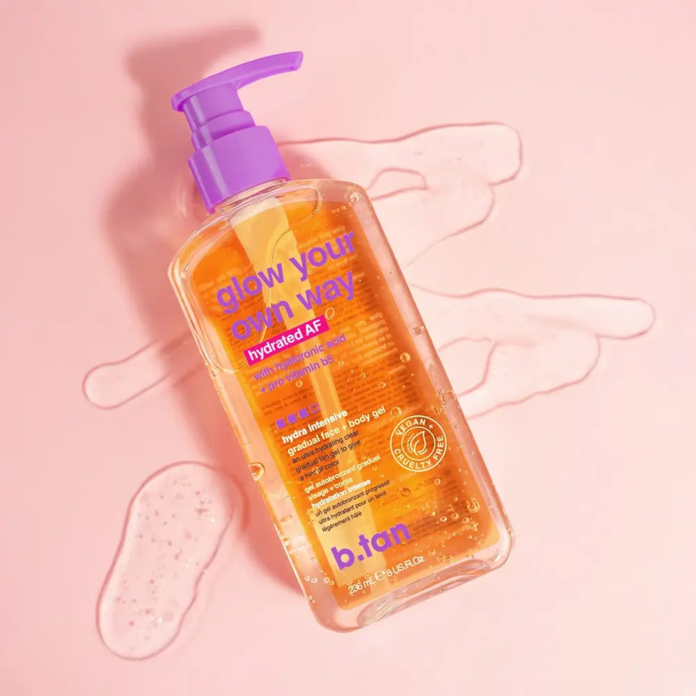 B.tan Glow Your Own Way Selbstbräunungsgel - Natürlich & Intensiv Feuchtigkeitsspendend mit Hyaluronsäure