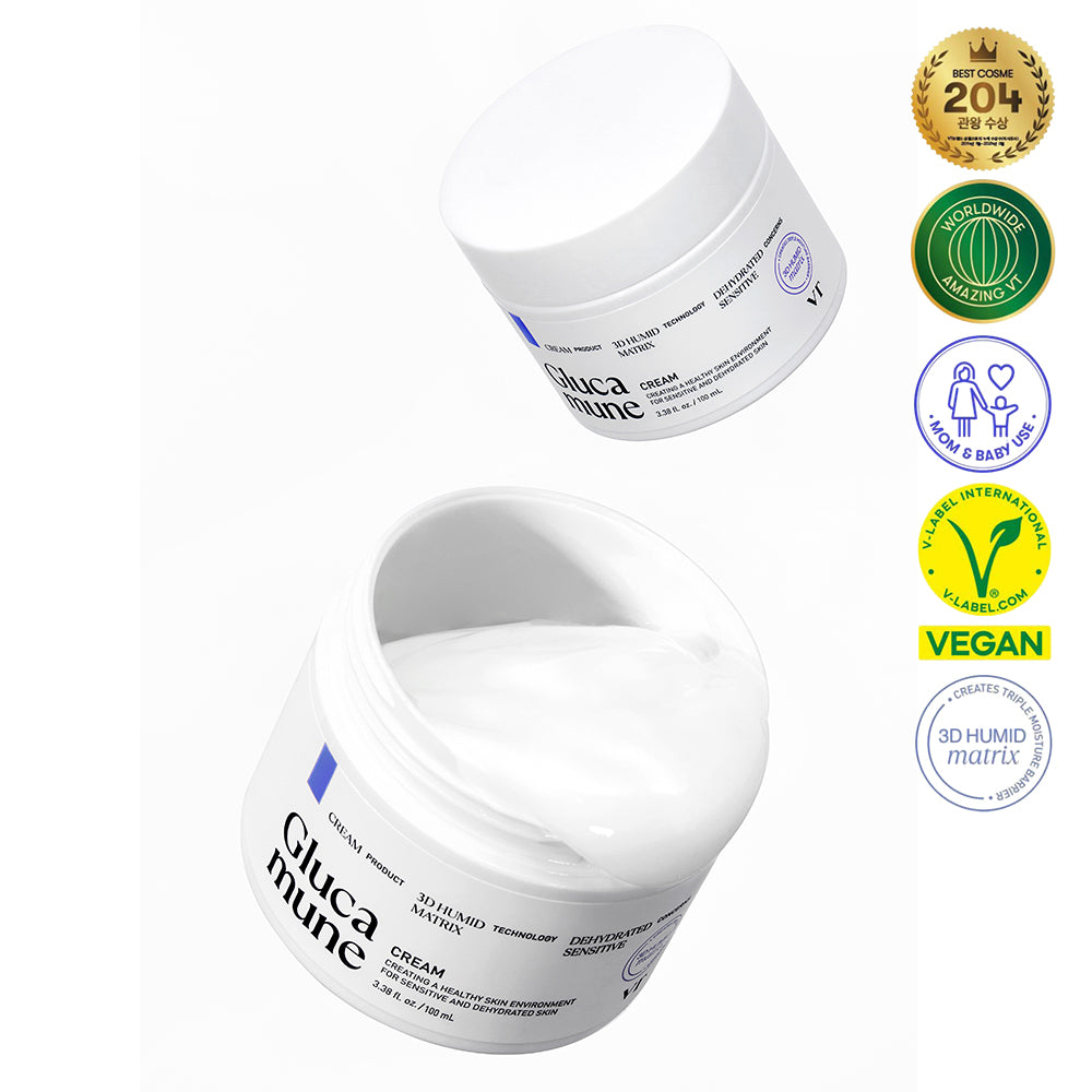VT COSMETICS Glucamune Creme - Gesichtscreme mit Glucamune und Panthenol zur Hydratation und Stärkung der Hautbarriere - 100 ml