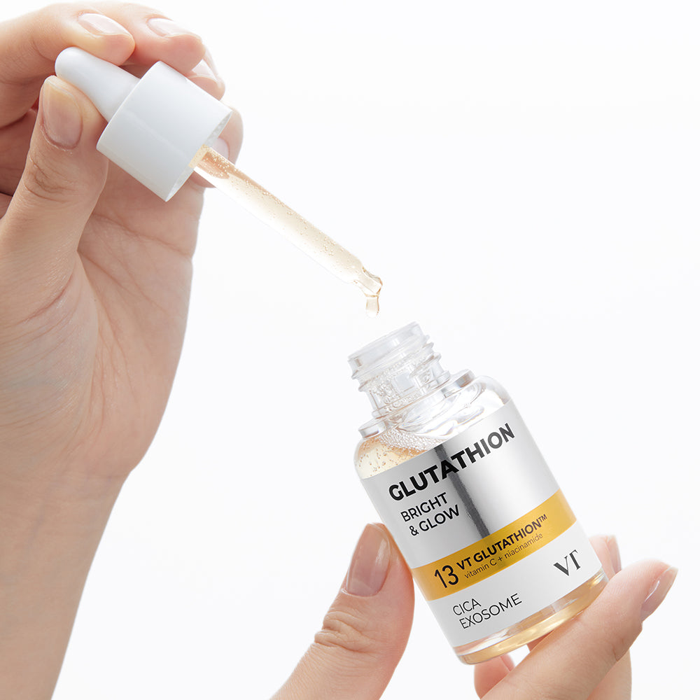 VT COSMETICS Glutathion Cica Exosome G2 Aufhellende Ampulle - Gesichtsserum mit Glutathion und Niacinamid für hellere Haut und verbesserten ungleichmäßigen Hautton - 30 ml