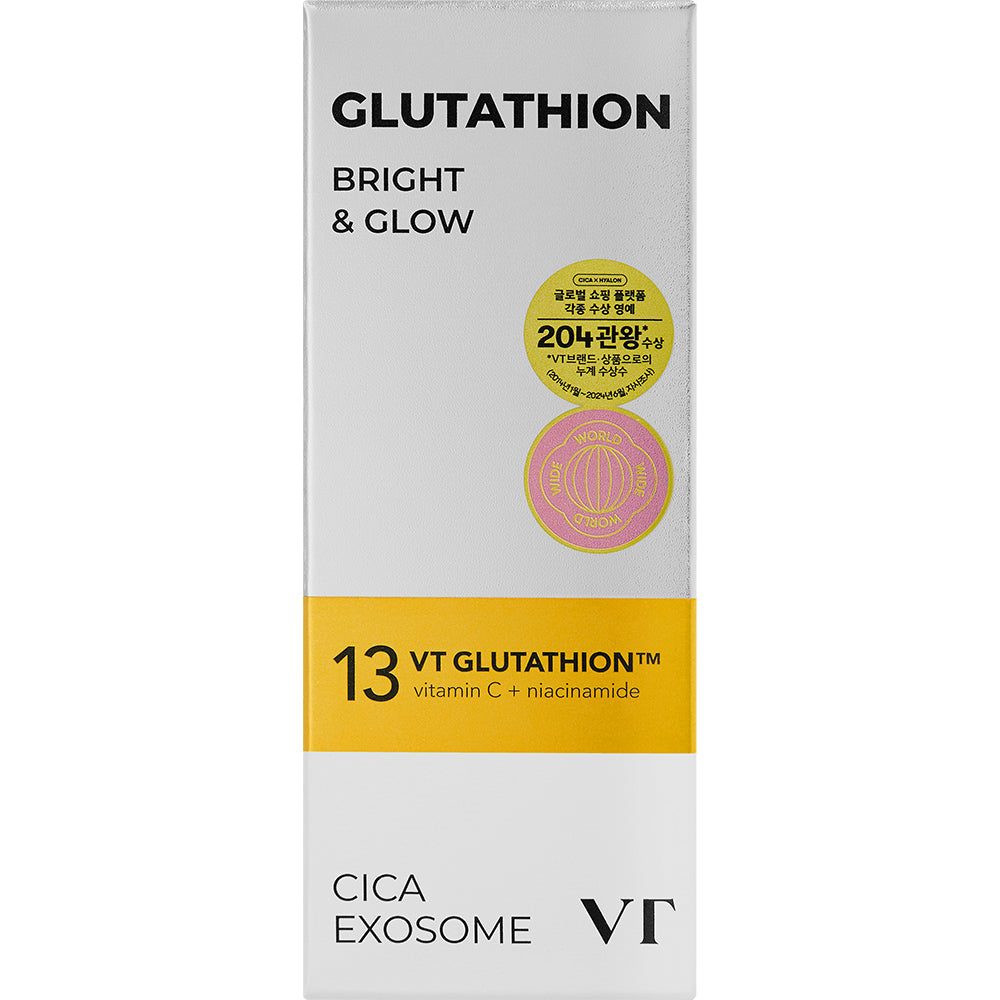 VT COSMETICS Glutathion Cica Exosome G2 Aufhellende Ampulle - Gesichtsserum mit Glutathion und Niacinamid für hellere Haut und verbesserten ungleichmäßigen Hautton - 30 ml