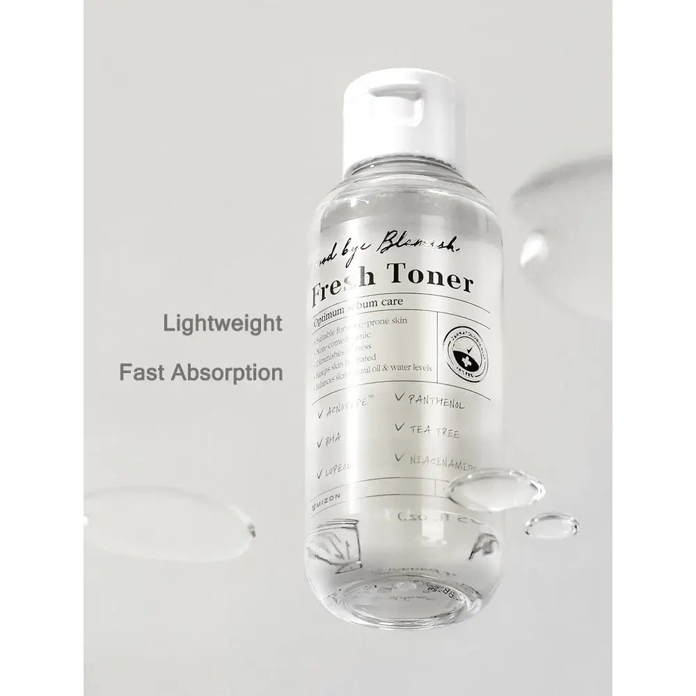MIZON Good Bye Blemish Fresh Toner - Toner für das Gesicht mit Salicylsäure und Panthenol zur Behandlung und Vorbeugung von Hautunreinheiten wie Akne und Mitessern - 120 ml