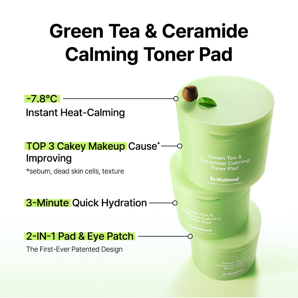 Grüner Tee und Ceramid beruhigendes Toner-Pad 190 ml