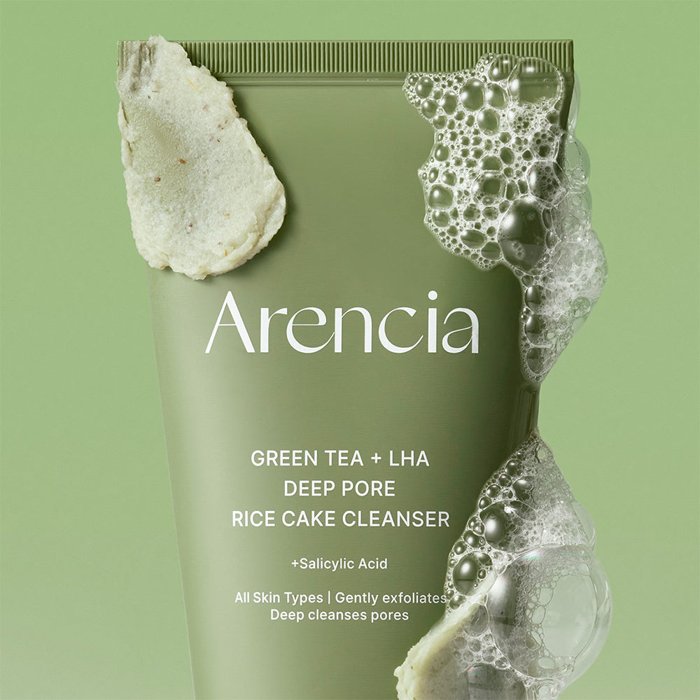 ARENCIA Grüner Tee + LHA Tiefenreinigender Reis-Gesichtsreiniger, 150 g