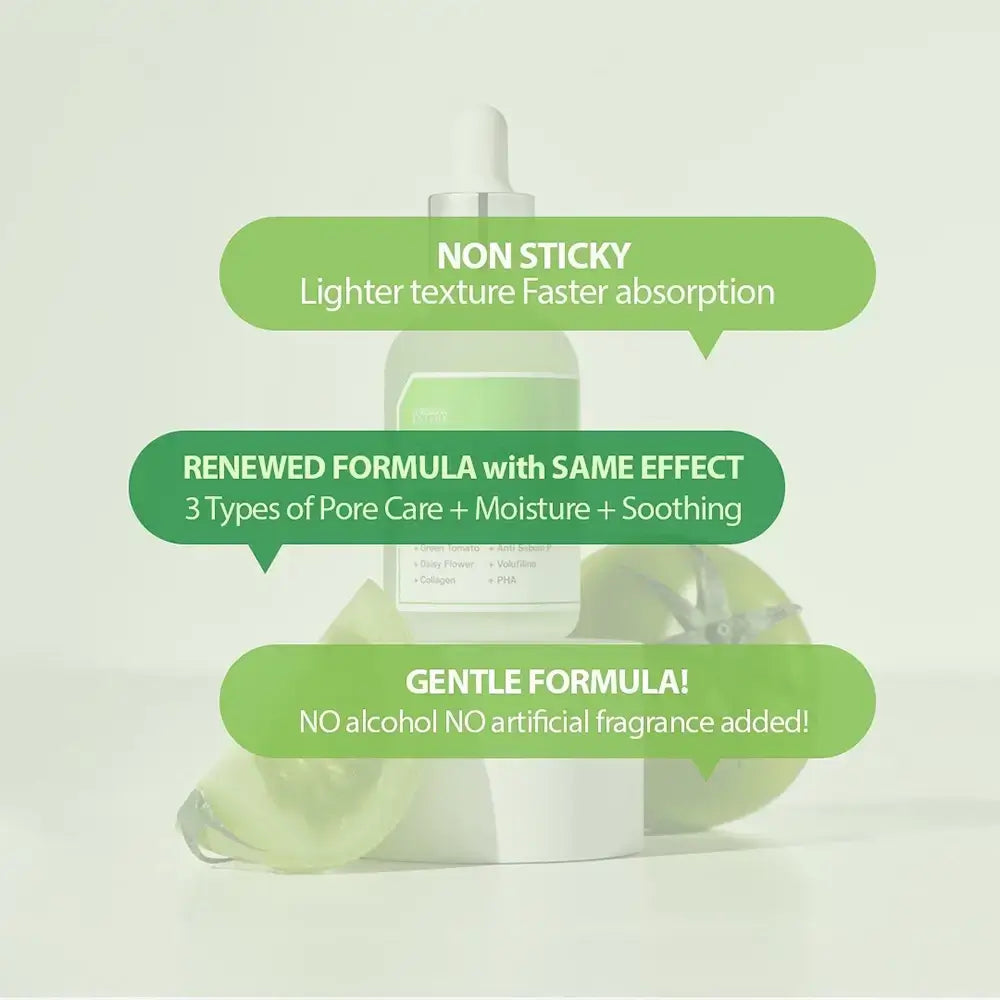 SUNGBOON EDITOR Green Tomato Pore Zero Ampoule Serum - Porenminimierung und Feuchtigkeitspflege, 40 ml