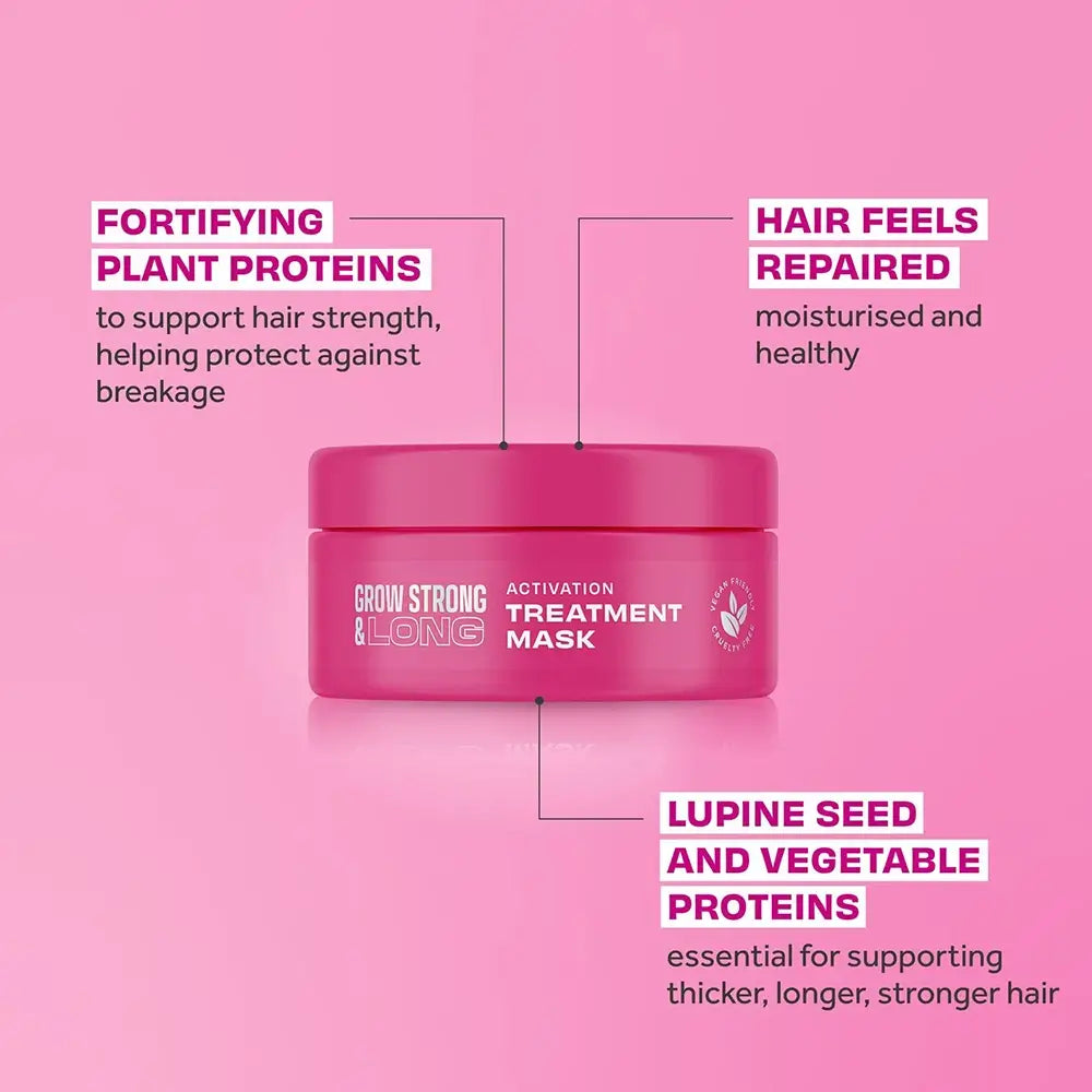 LEE STAFFORD Grow Strong&Long Aktivierungsmaske - Haarkur mit intens feuchtigkeitsspendenden Inhaltsstoffen und haarwuchsfördernden Inhaltsstoffen zur Hydratation der Kopfhaut und zur Kräftigung des Haares - 200 ml