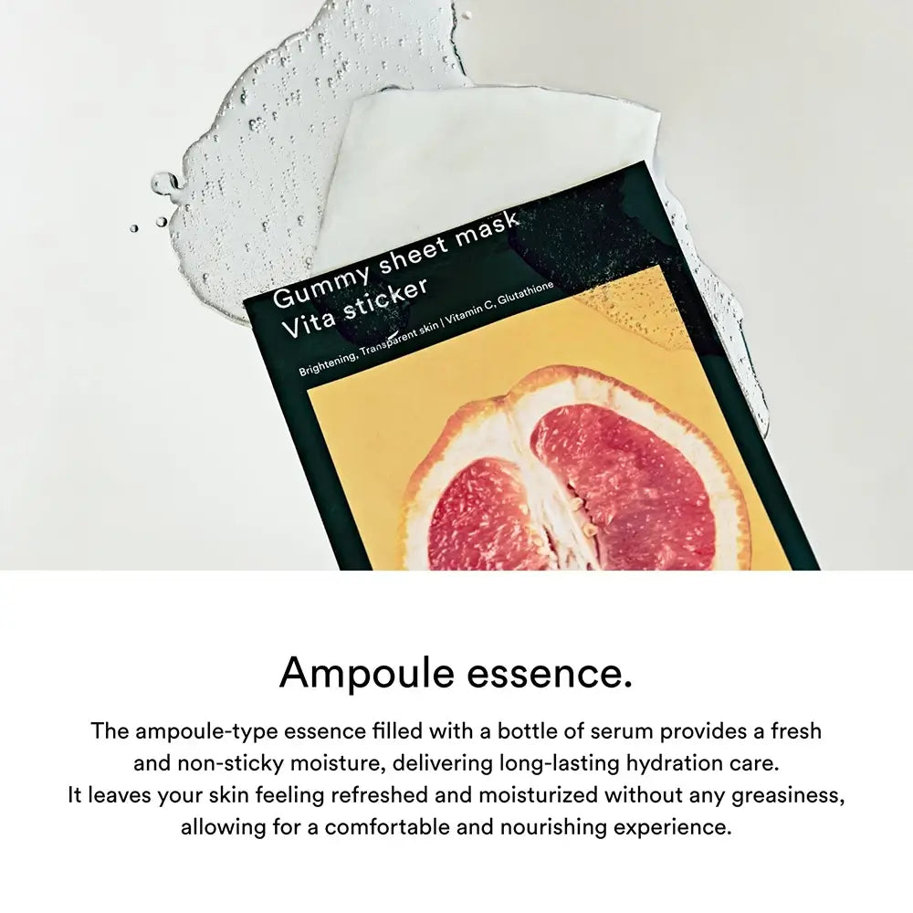 Abib Gummy Sheet Mask Vita Sticker - Helligkeit und intensive Feuchtigkeit, 27 ml