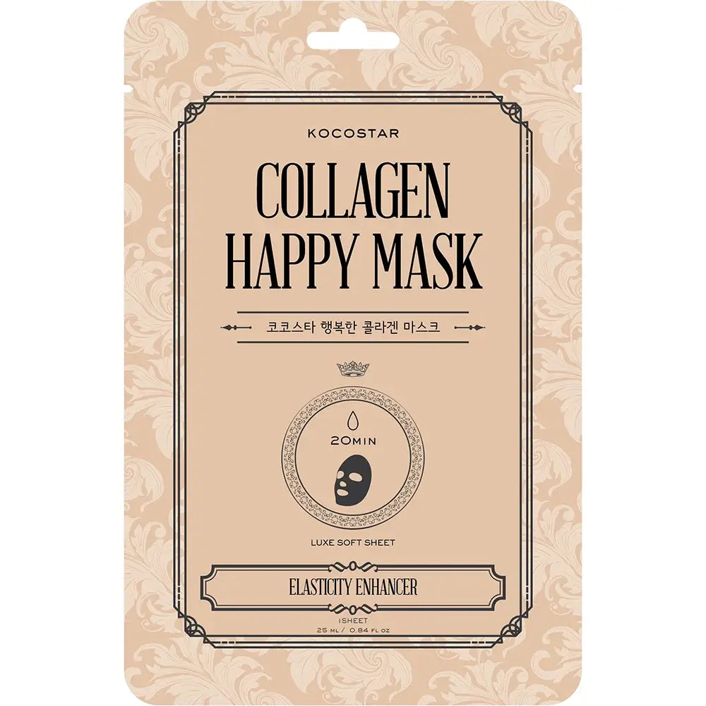 KOCOSTAR Happy Mask Kollagen Gesichtsmaske - Intensive Feuchtigkeitspflege und Straffung, 40 ml