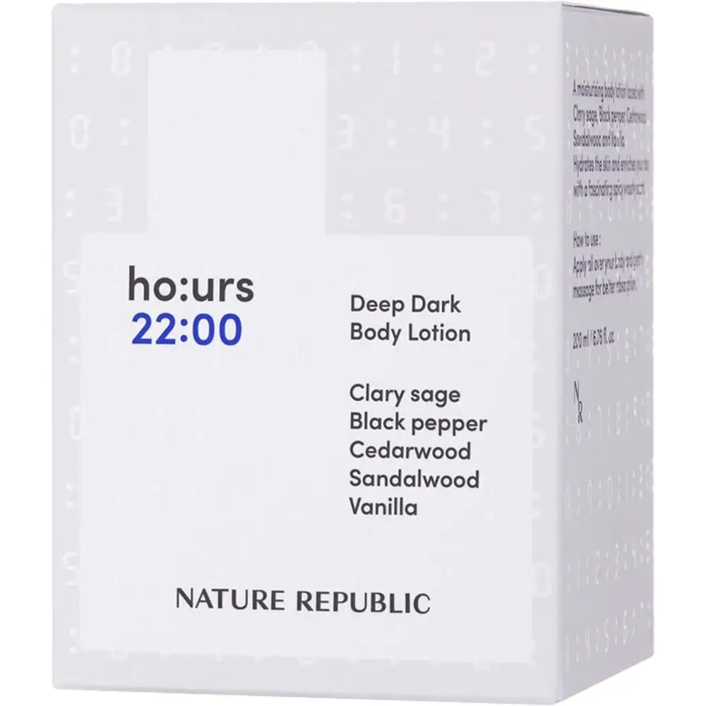 NATURE REPUBLIC ho:urs Body Lotion Deep Dark - Intensive Hydration & Sophisticated Scent, 200 ml