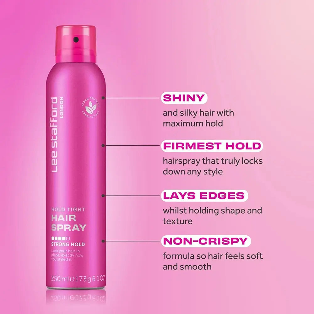 LEE STAFFORD Halt Haarspray - Fixierspray mit Panthenol (Provitamin B5) und Benzophenone-4, das hilft, die Frisur den ganzen Tag über zu halten - 250 ml