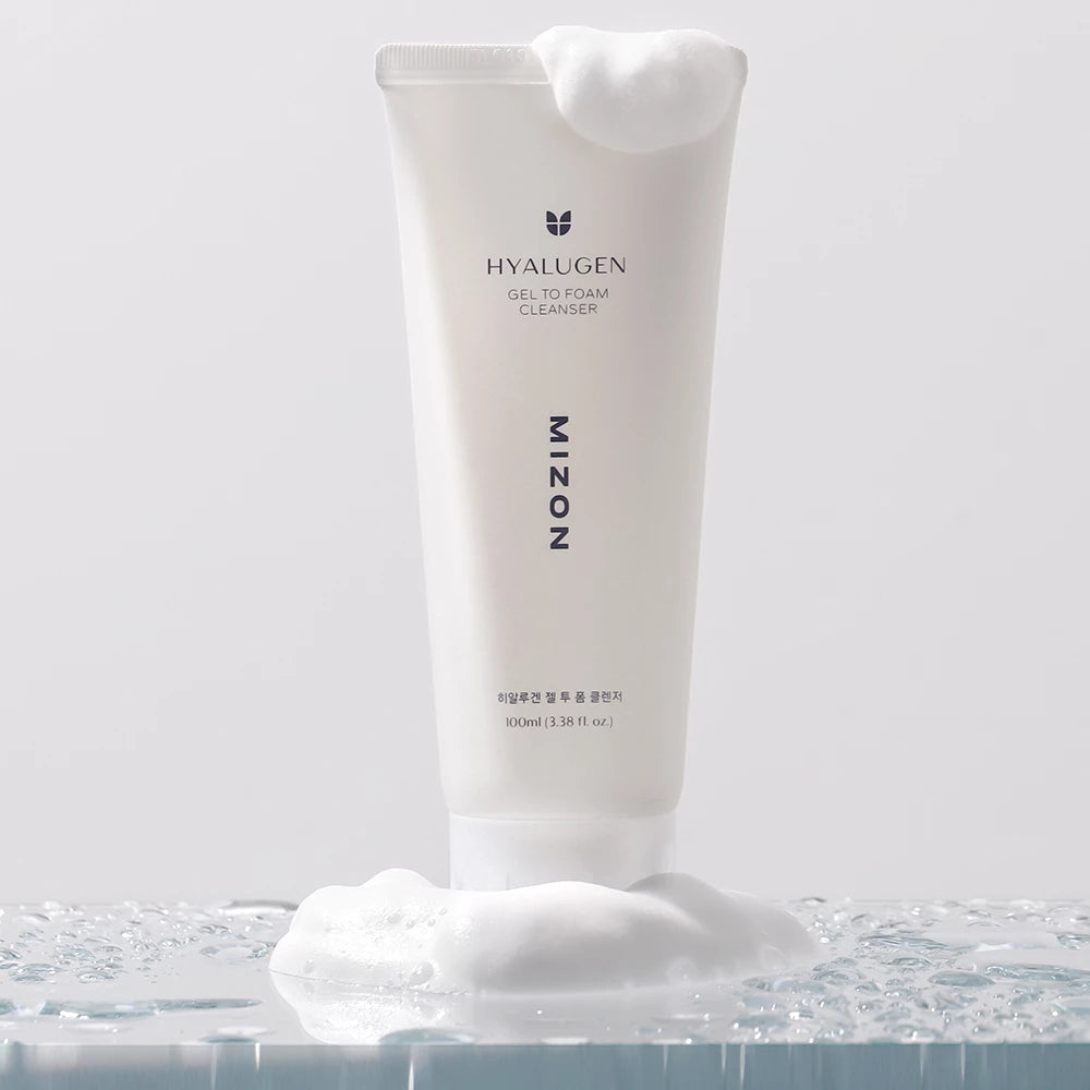 MIZON Hyalugen Gel to Foam Cleanser - Reinigungsschaum mit Hyaluronsäure und Glycerin, reinigt Unreinheiten und Talg, spendet Feuchtigkeit - 100 ml