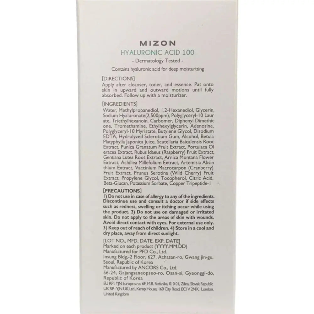 MIZON Hyaluronsäure 100 - Gesichtsserum mit Hyaluronsäure und Birkenwasser für Feuchtigkeitsbalance - 30 ml