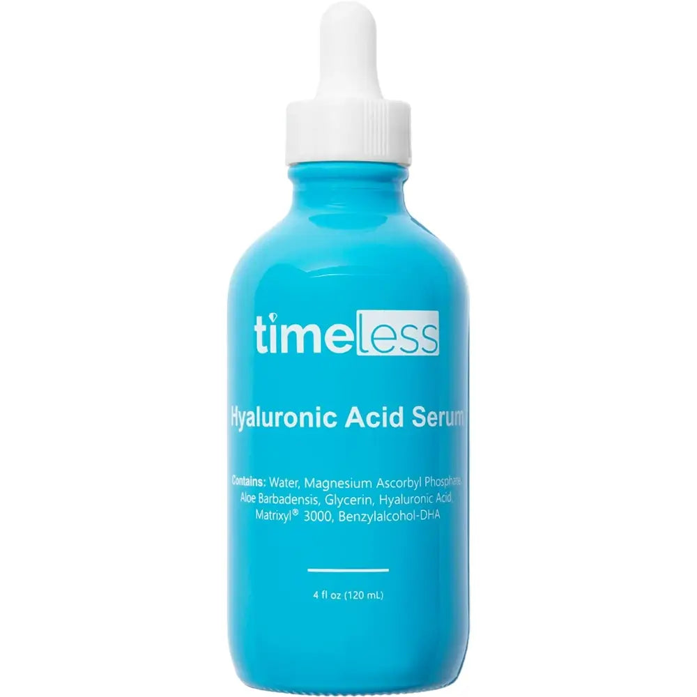 TIMELESS SKIN CARE Hyaluronsäure + Vitamin C Serum - Gesichtsserum mit Hyaluronsäure und Vitamin C, das zur Hautfeuchtigkeit und zum Erhalt eines strahlenden Teints beiträgt - 120 ml