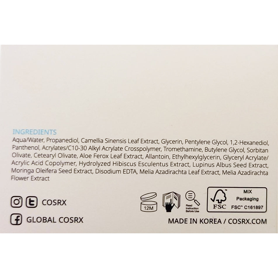COSRX Hydrium Green Tea Aqua Soothing Gel Cream, 50 ml