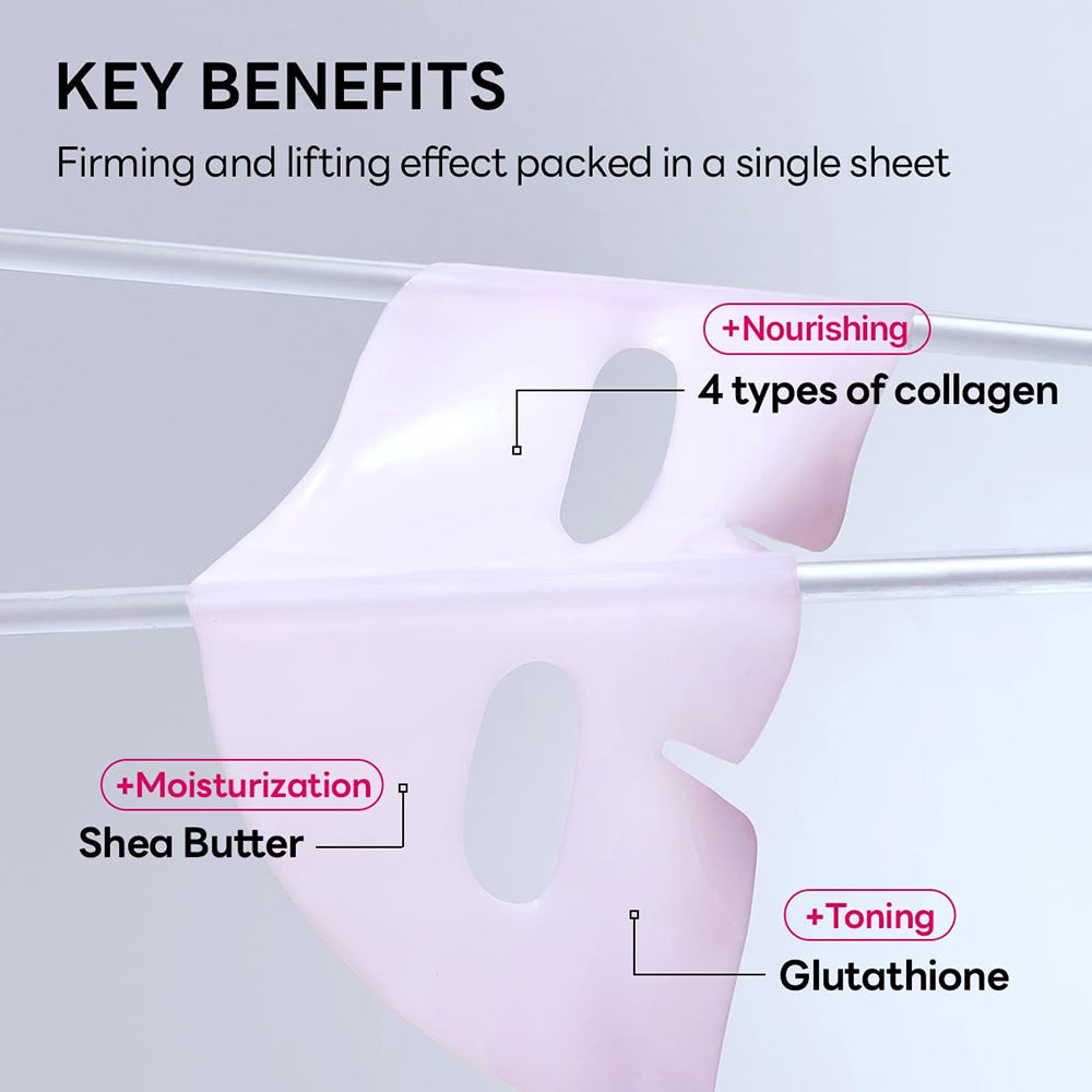 MEDIHEAL Hyper Collagen Hydrogel Mask - masca de fata formulata cu colagen si niacinamida, care contribuie la imbunatatirea aspectului pielii care si-a pierdut tonusul - 35 gr
