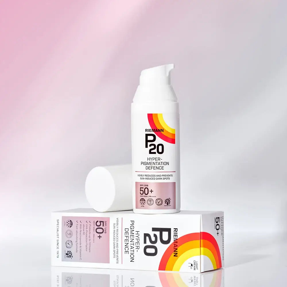 RIEMANN P20 Hyperpigmentation Defense LSF 50+ - Gesichtscreme mit Niacinamid und Vitamin C zur Vorbeugung und Reduzierung bestehender Pigmentflecken im Gesicht und am Hals für einen gleichmäßigeren Hautton - 50 g