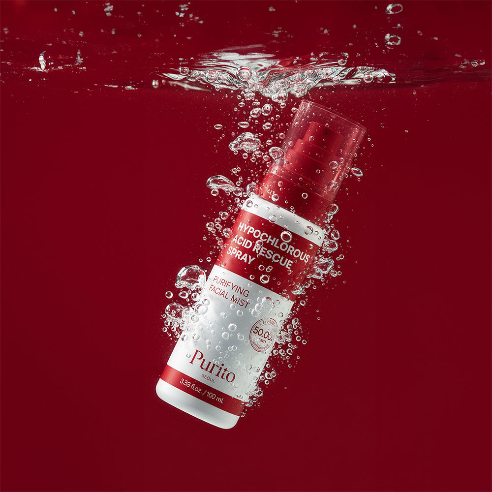 PURITO Hypochlorous Acid Rescue Spray - Spray pentru față formulat cu acid hipocloros și aloe vera, care contribuie la purificarea pielii și la menținerea confortului cutanat - 100 ml