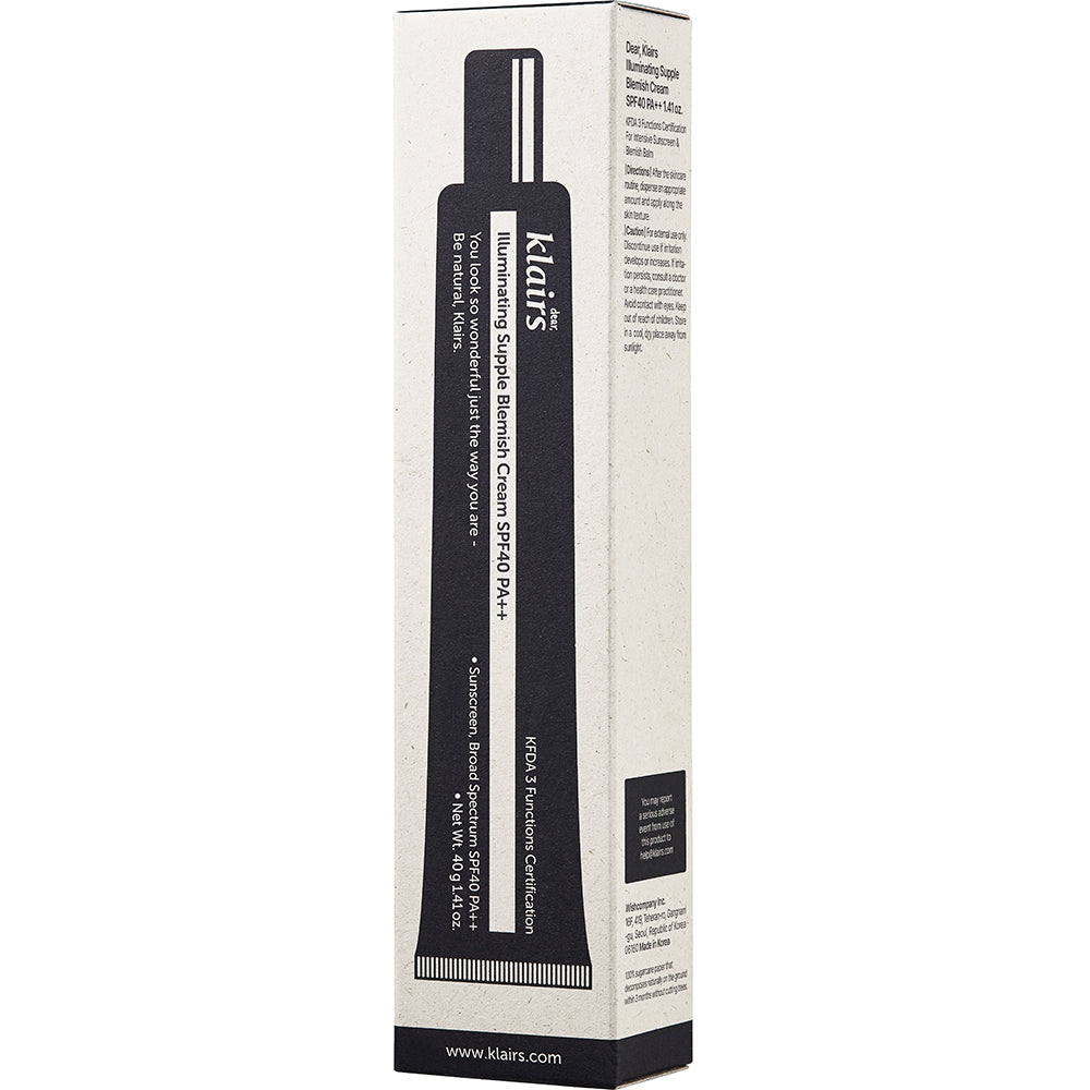 Dear Klairs Illuminating Supple BB-Creme SPF 40 Natural Beige - Intensive Feuchtigkeit und UV-Schutz, 40ml