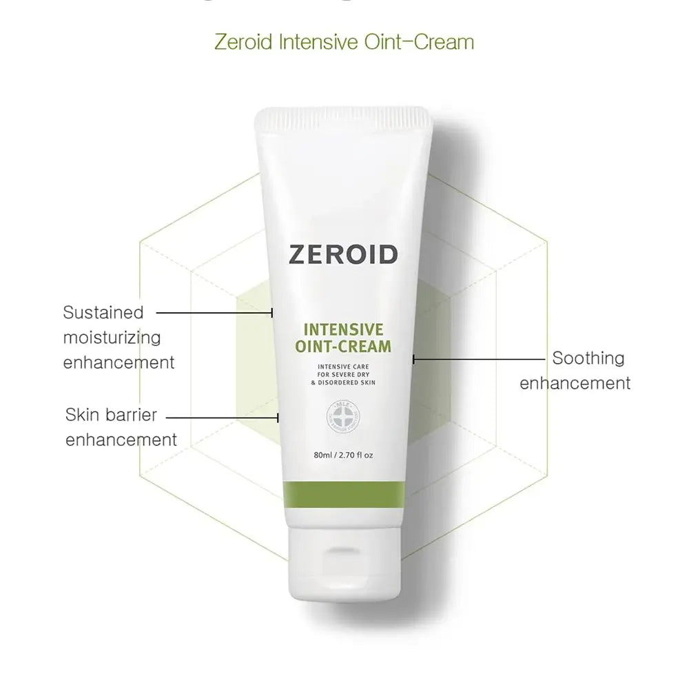 ZEROID Intensive Oint-Cream Intensivpflege für Gesicht und Körper Ultraleichte Feuchtigkeitscreme - Intensive Reparatur & Feuchtigkeit, 80 ml