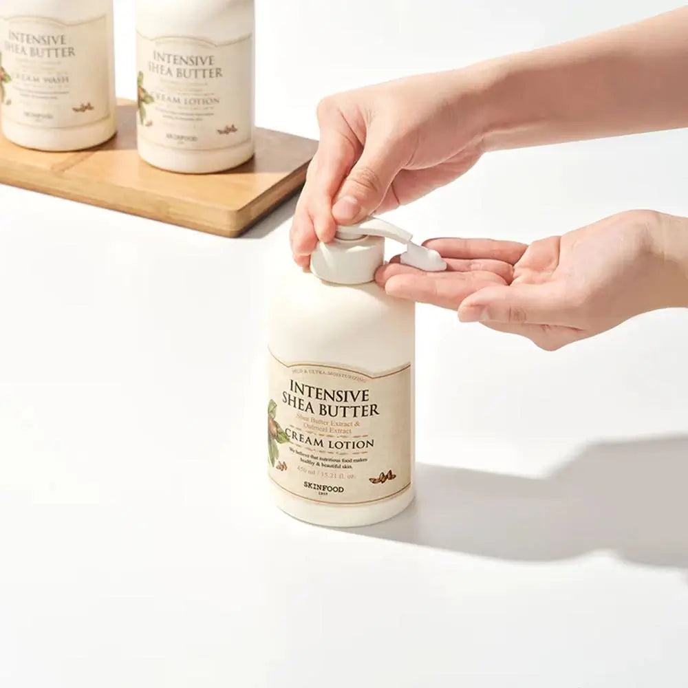 SKINFOOD Intensive Shea Butter Körperlotion - Intensive Feuchtigkeitspflege und beruhigender Schutz, 450 ml