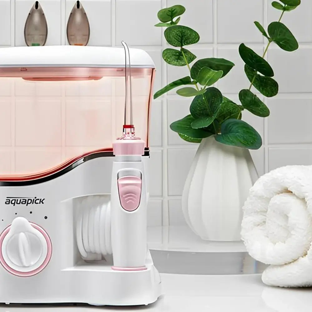 AQUAPICK AQ-350 - Munddusche mit ultrafeinem pulsierendem Wasserstrahl und um 360 Grad drehbaren Düsen