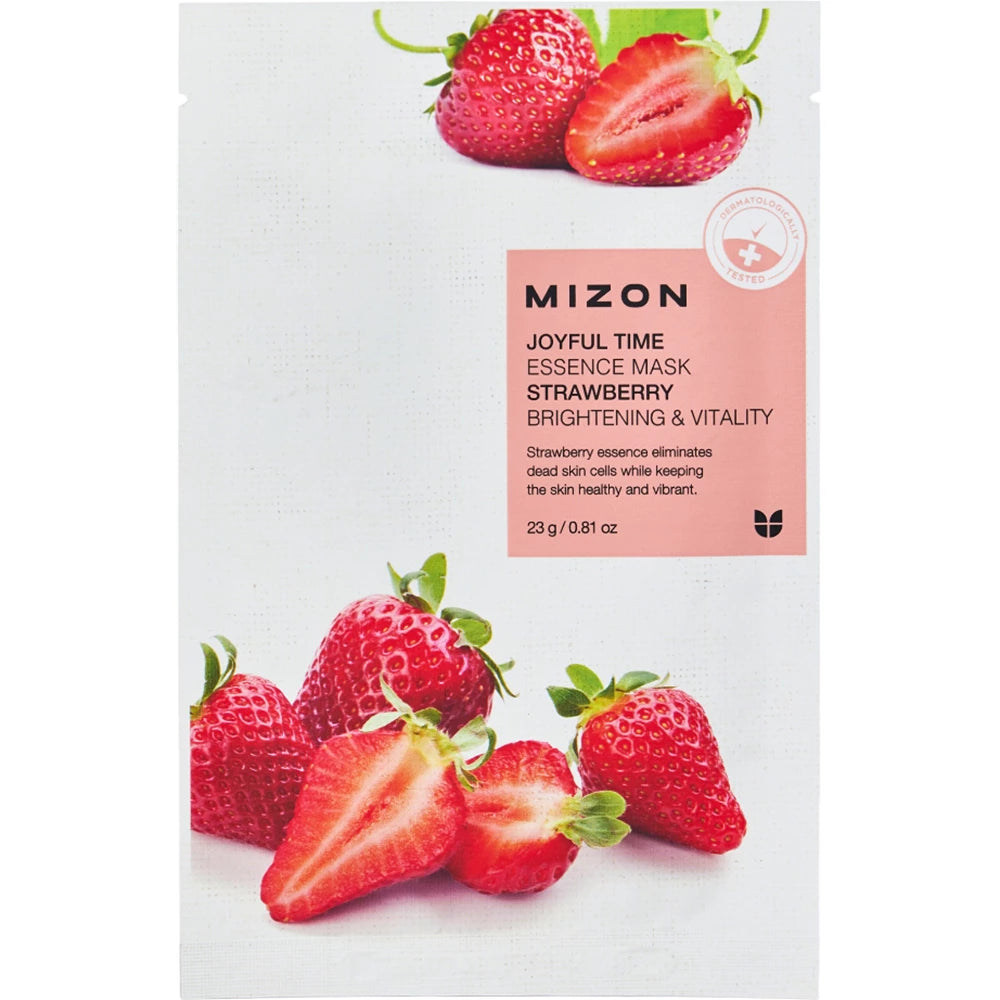 MIZON Joyful Time Essence Mask Erdbeere - Tuchmaske mit Erdbeerextrakt und Hyaluronsäure